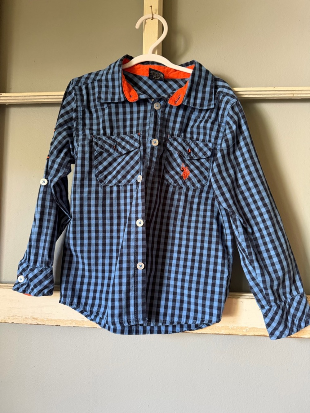U.S. Polo Assn. Blue & Black Gingham Button-Down Shirt for Kids